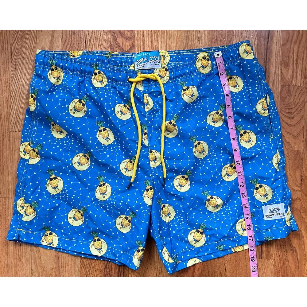 Beach Bros Swim‎ Trunks Men's 2XL Quick Dry Geometric Cool Pineapple Shorts